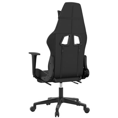 vidaXL Herná stolička s podnožkou čierna a sivá umelá koža