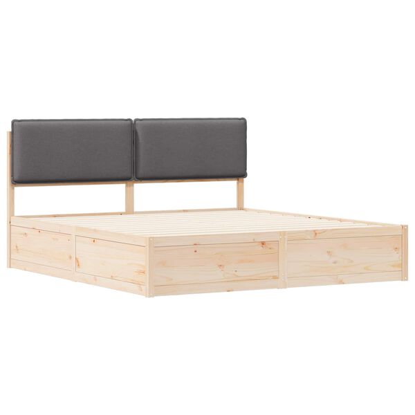 vidaXL R&aacute;m postele s čal&uacute;nen&yacute;m čelom Tmavo &scaron;ed&aacute; 200 x 200 cm