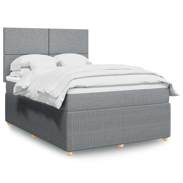 vidaXL Boxspring posteľ s matracom bledosiv&yacute; 140x190 cm l&aacute;tka