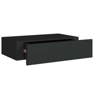 vidaXL N&aacute;stenn&aacute; z&aacute;suvkov&aacute; polica čierna 40x23,5x10 cm MDF
