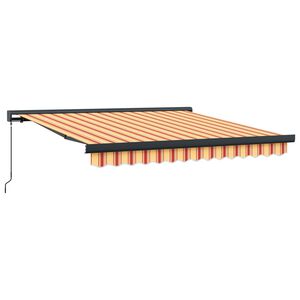 vidaXL Sklopn&aacute; mark&iacute;za Žlt&aacute; a oranžov&aacute; 300 x 250 cm Pl&aacute;tno a hlin&iacute;k