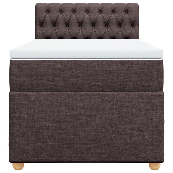 vidaXL Boxspring posteľ s matracom tmavohned&aacute; 100x200 cm l&aacute;tka
