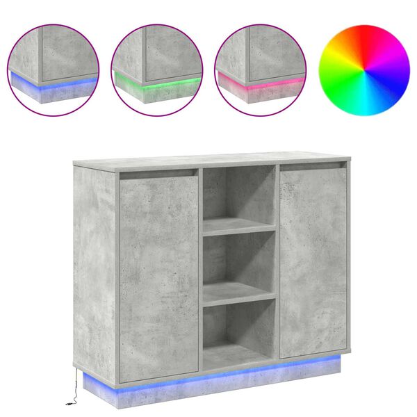 vidaXL LED komoda Bet&oacute;nov&aacute; &scaron;ed&aacute; 90 x 32 x 75 cm Kompozitn&eacute; drevo