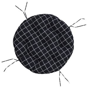 vidaXL Okr&uacute;hly vank&uacute;&scaron; čierny k&aacute;rovan&yacute; &Oslash; 60 x 11 cm oxfordsk&aacute; l&aacute;tka