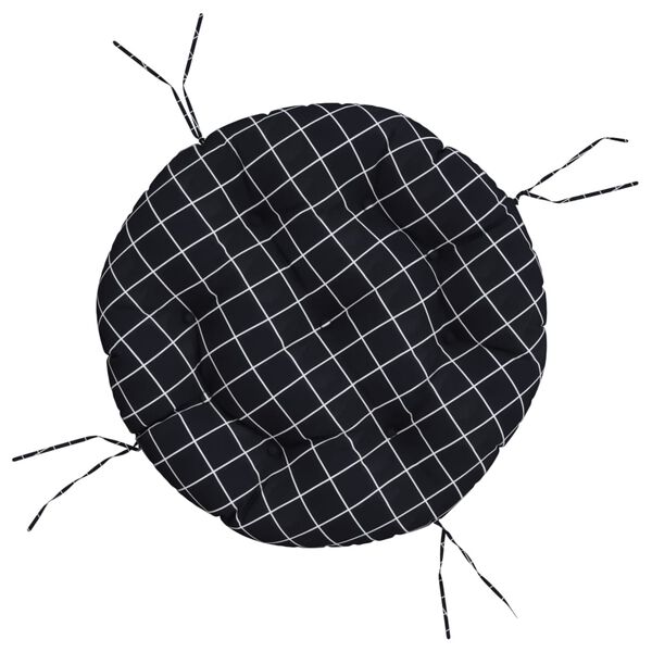 vidaXL Okr&uacute;hly vank&uacute;&scaron; čierny k&aacute;rovan&yacute; &Oslash; 60 x 11 cm oxfordsk&aacute; l&aacute;tka