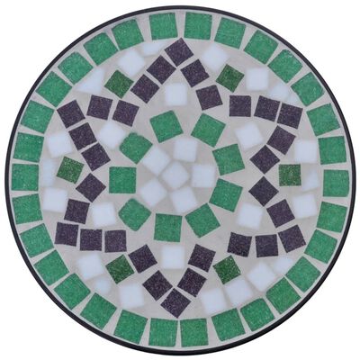 Mozaikový príručný stolík na rastliny, zeleno biely
