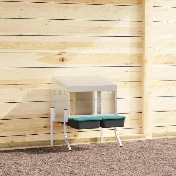 vidaXL Hniezdo pre kurčatá s 2 priehradkami a nohami, pozinkovaná oceľ