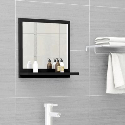 vidaXL Kúpeľňové zrkadlo, čierne 40x10,5x37 cm, kompozitné drevo