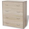 vidaXL Skrinka so 4 z&aacute;suvkami 60x30,5x71 cm, farba dubov&eacute;ho dreva