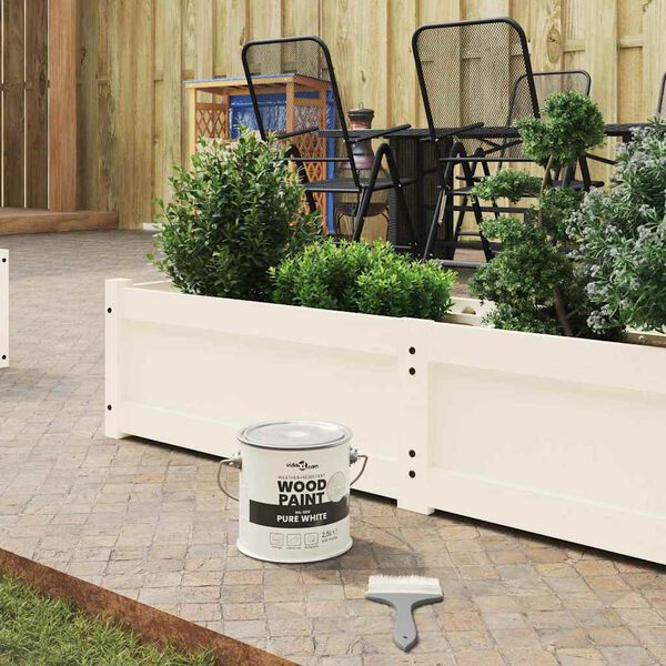 vidaXL Farba na drevo Biela 16,5 x 16,5 x 16 cm Tlač na stenu