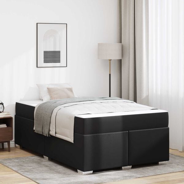 vidaXL R&aacute;m postele s matracmi Čierna 120 x 200 cm l&aacute;tka