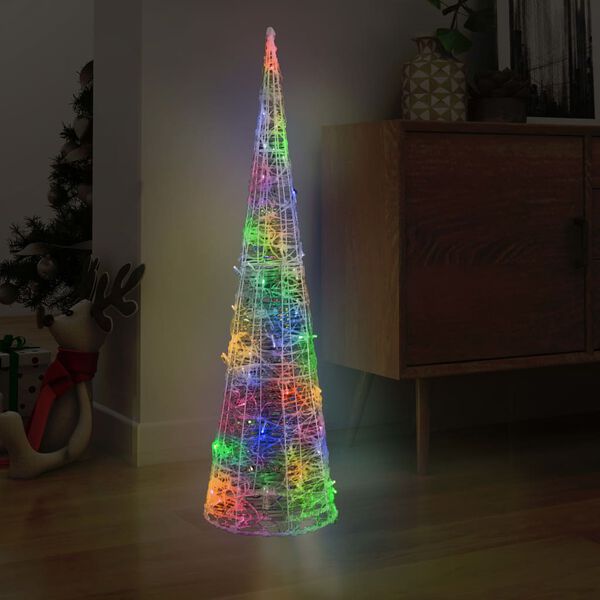 vidaXL Akrylov&eacute; dekorat&iacute;vne pyram&iacute;dov&eacute; LED svetlo kužeľ farebn&eacute; 120 cm