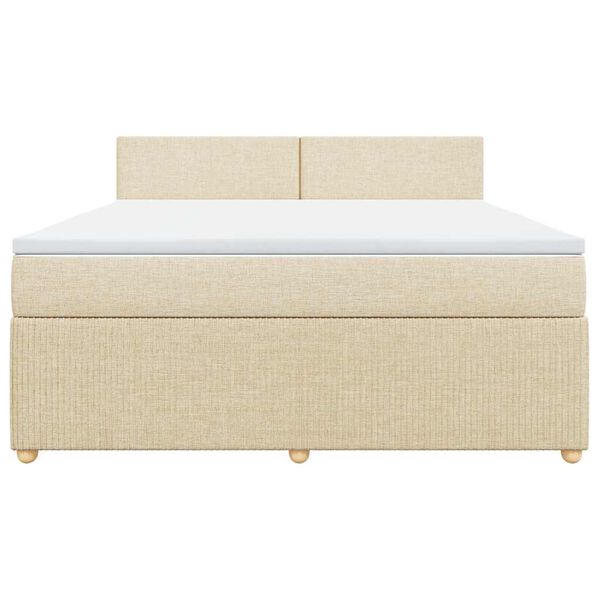 vidaXL Posteľn&yacute; r&aacute;m boxspring s matracom kr&eacute;mov&yacute; 180x200 cm l&aacute;tka