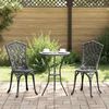 vidaXL Záhradný bistro set 3 pcs Čierna Hliník