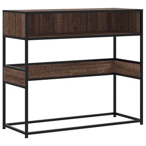 vidaXL Konzolov&yacute; stol&iacute;k hned&yacute; dub 90x35x80 cm kompozitn&eacute; drevo