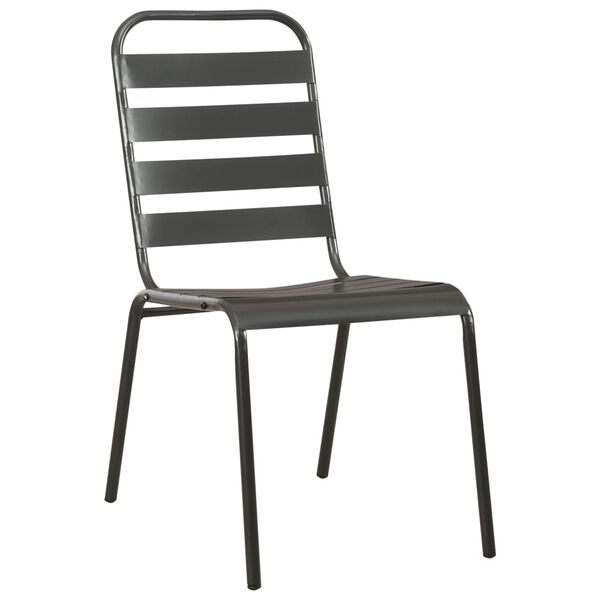 vidaXL 9-dielna vonkajšia jedálenská súprava tmavosivá oceľová