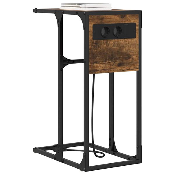 vidaXL Nočn&yacute; stol&iacute;k Dymov&aacute; dub 41,5 x 26 x 60,5 cm Kompozitn&eacute; drevo