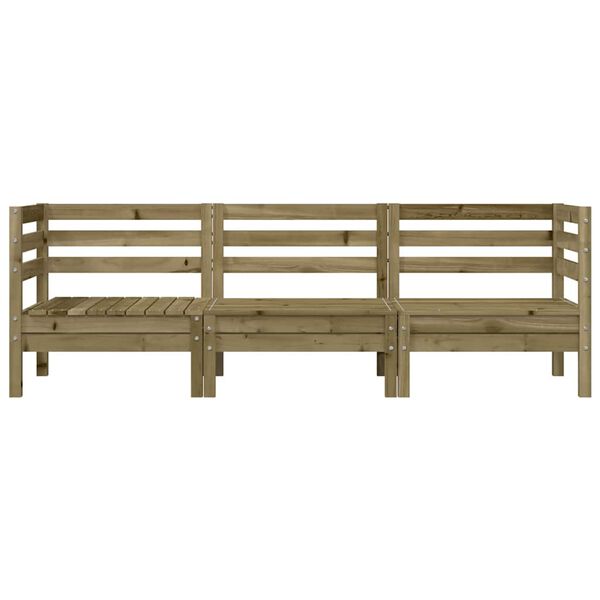 vidaXL Z&aacute;hradn&aacute; pohovka 3-miestna impregnovan&aacute; borovica