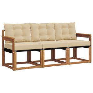 vidaXL Z&aacute;hradn&aacute; s&uacute;prava gaučov s vank&uacute;&scaron;om 3 pcs Pr&iacute;rodn&aacute; a b&eacute;žov&aacute;