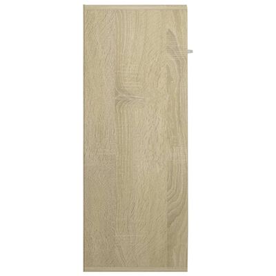 vidaXL Komoda, biela a dub sonoma 60x30x75 cm, kompozitné drevo