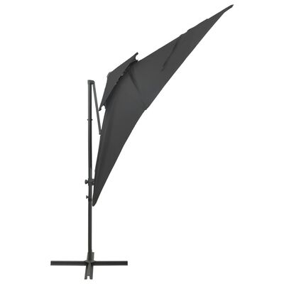 vidaXL Závesný slnečník s dvojitou strieškou antracitový 250x250 cm