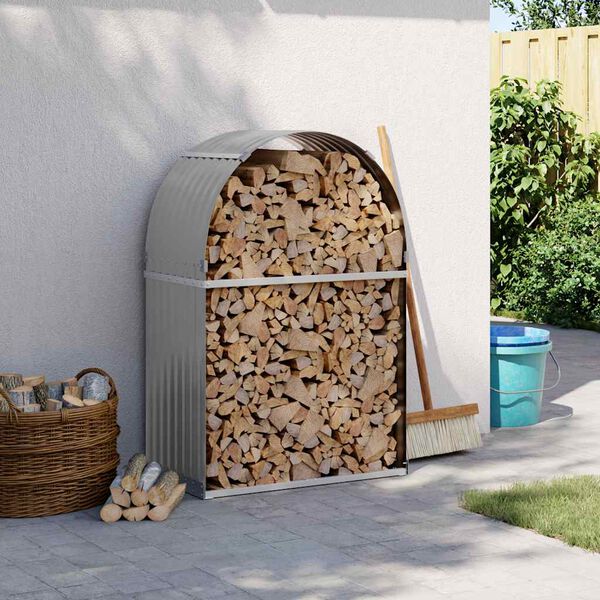 vidaXL Držiak na polen&aacute; bledosiv&yacute; 80x45x120 cm pozinkovan&aacute; oceľ