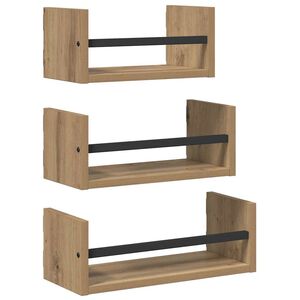 vidaXL Sada n&aacute;stenn&yacute;ch pol&iacute;c 3 ks Remeseln&yacute; dub 40x16x14cm