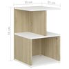 vidaXL Nočné stolíky 2 ks, biela+sonoma 35x35x55 cm, kompozitné drevo