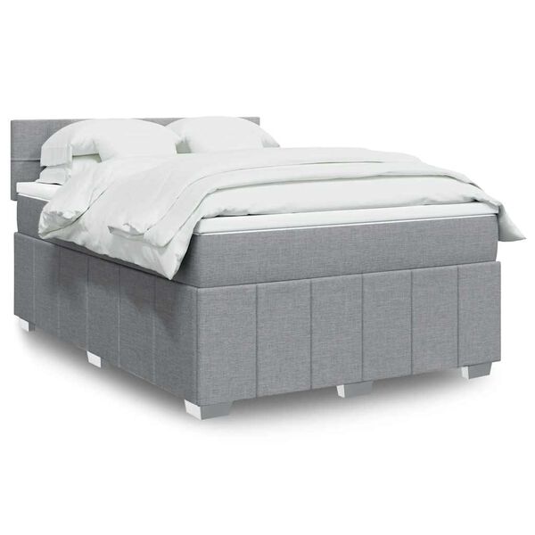 vidaXL Boxspring posteľ s matracom svetlosiv&aacute; 100x200 cm l&aacute;tka