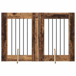 vidaXL Br&aacute;na pre psov so stojanmi 2 pcs Star&eacute; drevo 60 x 80 cm