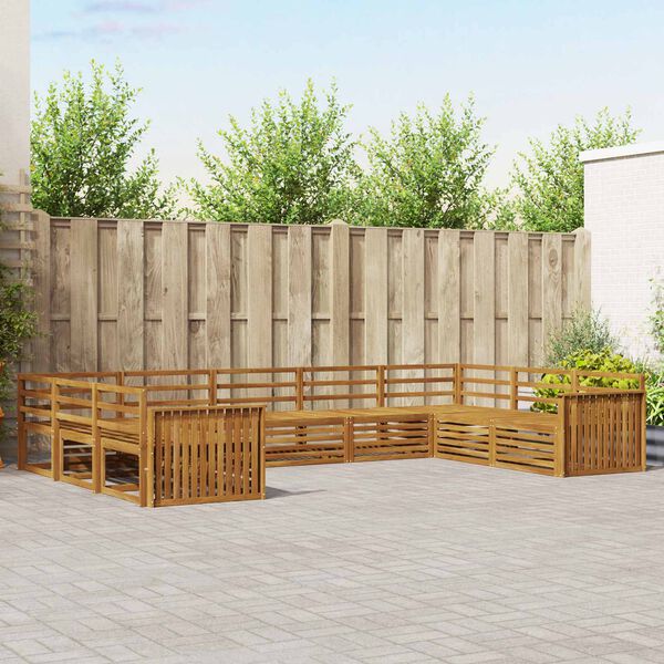 vidaXL S&uacute;pravy pohoviek 9 pcs Pr&iacute;rodn&aacute; Pevn&eacute; ak&aacute;ciov&eacute; drevo