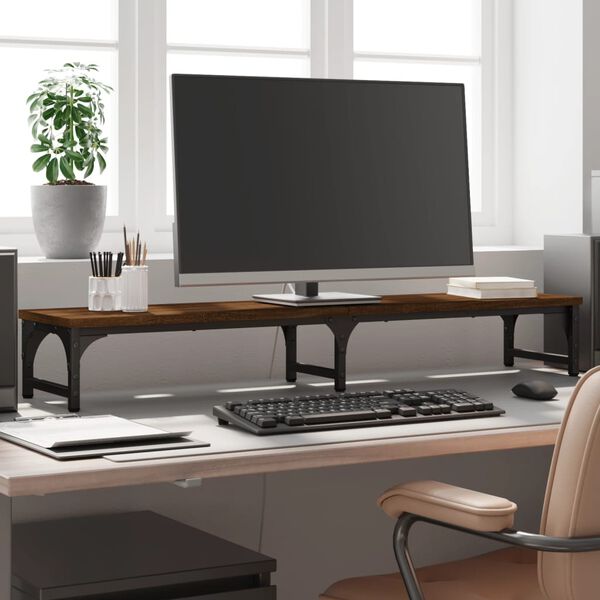 vidaXL Stojan na monitor hned&yacute; dub 105x23x15,5 cm kompozitn&eacute; drevo