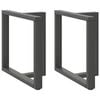 vidaXL Nohy k jed&aacute;lensk&eacute;mu stolu v tvare T, 2 ks, antracitov&eacute;, 70x35x(72-73) cm, oceľ