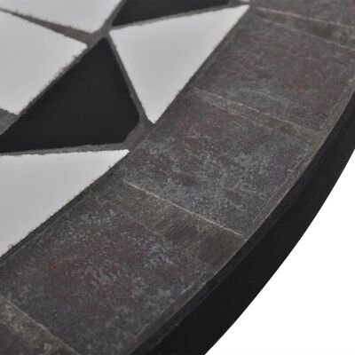 vidaXL Bistro stolík, čierno biely 60 cm, mozaikový
