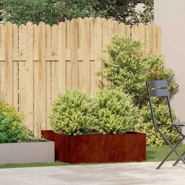 vidaXL Kvetin&aacute;č, hrdzav&yacute; 80x80x30 cm, cortenov&aacute; oceľ