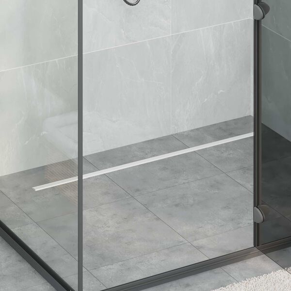 vidaXL 360&deg; sprchov&yacute; odtok so &scaron;t&iacute;hlym modelom Strieborn&aacute; 100 cm