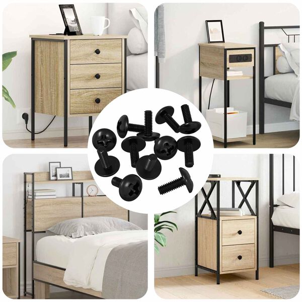 vidaXL Obj&iacute;mkov&eacute; skrutky 8182 pcs Čierna M4 x 10 mm Železo