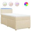 vidaXL Posteľn&yacute; r&aacute;m boxspring s matracom kr&eacute;mov&yacute; 90x190 cm l&aacute;tka