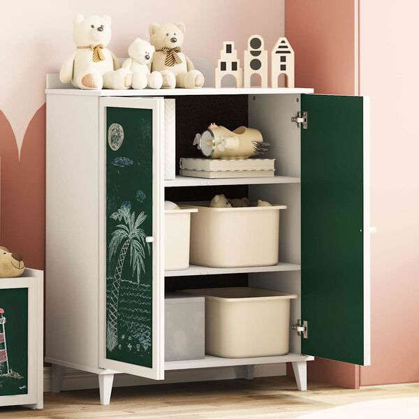 vidaXL Skriňa s dvoma dverami a prednou stranou s tabuľou na kriedu ROROS