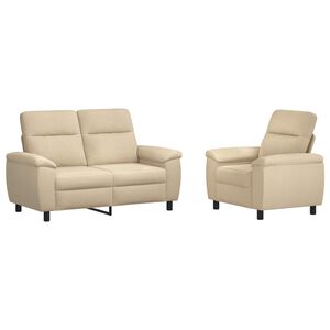 vidaXL Sada pohoviek 2 pcs Kr&eacute;mov&aacute; L&aacute;tka