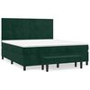 vidaXL Posteľn&yacute; r&aacute;m boxsping s matracom tmavozelen&yacute; 180x200 cm zamat