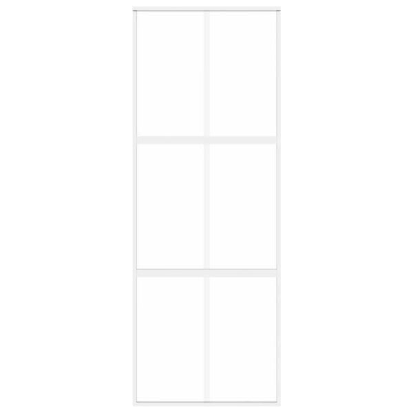 vidaXL Posuvné dvere biele 76x205 cm tvrdené sklo a hliník