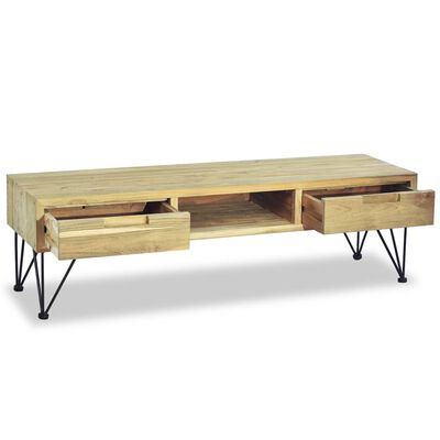 vidaXL TV stolík, 120x35x35 cm, masívne teakové drevo