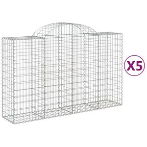 vidaXL Obl&uacute;kov&eacute; gabionov&eacute; ko&scaron;e 5 ks 200x50x120/140 cm pozink. železo