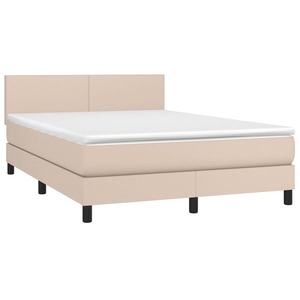 vidaXL Boxspring posteľ s matracom kapučínová 140x190 cm umelá koža