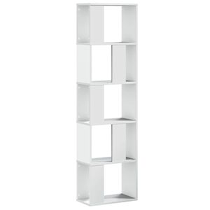 vidaXL Knižnica 5 pol&iacute;c biela 45x23,5x162,5 cm kompozitn&eacute; drevo