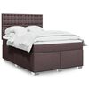 vidaXL Boxspring posteľ s matracom tmavohned&aacute; 140x190 cm l&aacute;tka