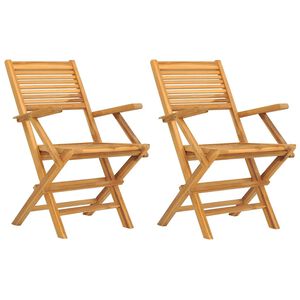 vidaXL Skladacie stoličky 2 ks 55x62x90 cm Mas&iacute;vne teakov&eacute; drevo