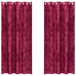 vidaXL Sametov&eacute; z&aacute;vesy 2 pcs v&iacute;novo červen&aacute; 245 x 140 cm Zamat
