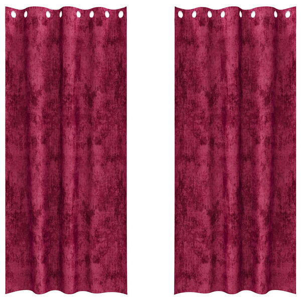vidaXL Sametov&eacute; z&aacute;vesy 2 pcs v&iacute;novo červen&aacute; 245 x 140 cm Zamat